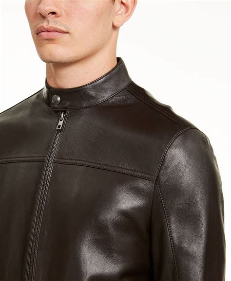 macys michael kors mens leather jacket|Michael Kors jackets sale.